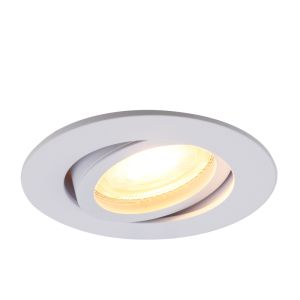 Witte ronde inbouwspot Onno, kantelbaar