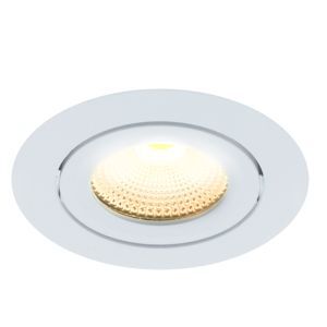 Witte inbouwspot aluminium, Wimke, 5W, 2700K LED, IP44