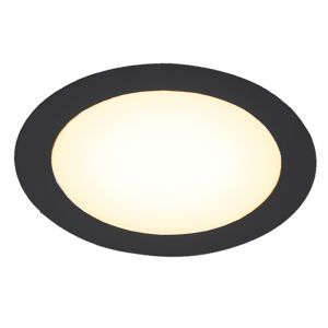 Zwarte downlight aluminium, Umbriel, 12W, 3000K LED, IP44