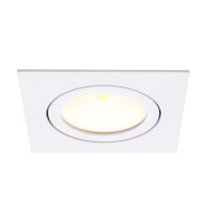 Witte inbouwspot aluminium, Laom, 6W, 2700K LED, IP22