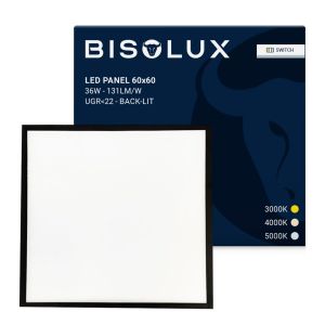 Zwart LED paneel 60x60 - 125 lm/W - UGR<22 - verstelbaar wit - back-lit