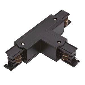 T-vorm connector voor 3-fase railverlichting, rechts 1, zwart, Pro