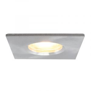 Vierkante badkamer inbouwspot Jule, geborsteld chroom, IP65