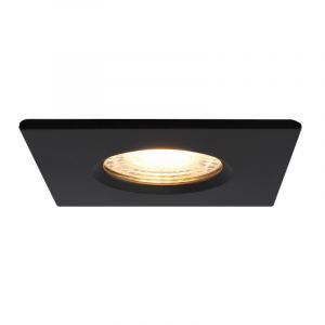 Vierkante badkamer inbouwspot Jule, zwart, IP65