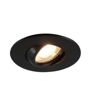 Kantelbare ronde badkamer inbouwspot Jill, zwart, IP44