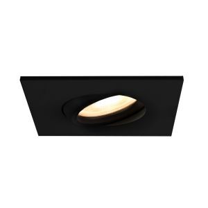 Kantelbare vierkante badkamer inbouwspot Jill, zwart, IP44