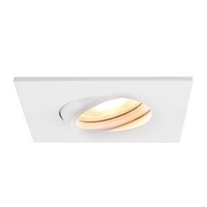 Kantelbare vierkante badkamer inbouwspot Jill, wit, IP44