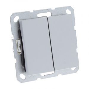 Q-Link S-Line Schakelaar Inbouw Wissel/Wissel, Grijs/aluminium kleurig