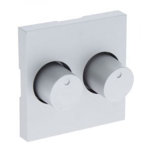 Q-Link S-Line Centraalplaat met Knop Duodimmer, Grijs/aluminium kleurig