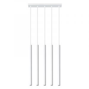 Moderne hanglamp Hillary, wit, aluminium, 5L