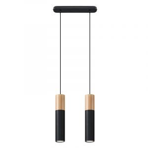 Zwarte hanglamp Francesca, aluminium, 2L