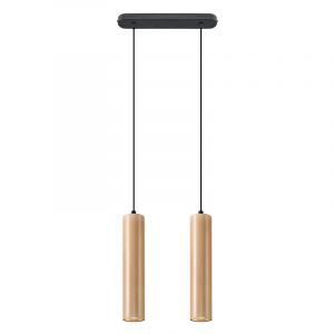 Houten hanglamp Francina, 2L