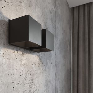 Zwarte up down wandlamp Andro, aluminium, 2L