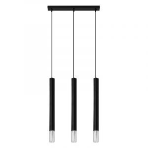 Moderne hanglamp Ishani, zwart, staal, 3L