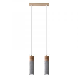 Landelijke hanglamp Ferron, grijs, beton