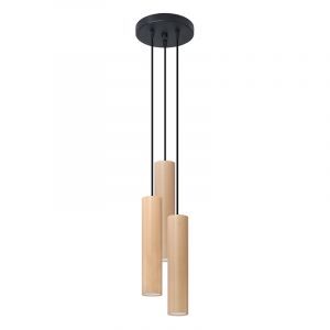 Houten hanglamp Francina, 3L