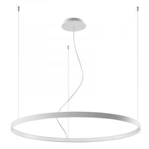 Moderne eettafel hanglamp Ringo, wit, aluminium, 70w, 3000K