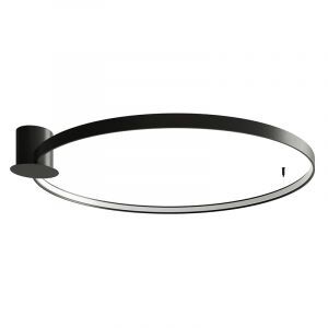 Moderne plafonnière Ringo, zwart, aluminium, 70w, 3000K