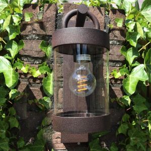 Roestkleur schemersensor buitenlamp Sambesi, Modern