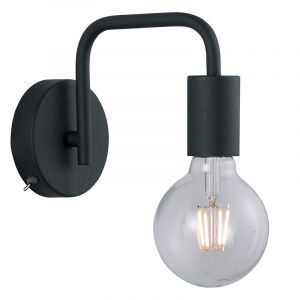 Zwarte wandlamp modern, Ritual, met schakelaar
