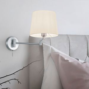 Nikkelen wandlamp klassiek, Niva, met trekschakelaar