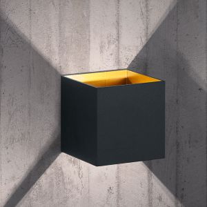 Zwarte up down wandlamp modern, Eva, 4,3W, 3000K LED