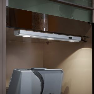 Zilveren keukenkastverlichting, Sarila, 1W, 3000K LED, met schakelaar