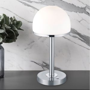 Nikkelen tafellamp modern, Willem, 4W, 3000K LED, met schakelaar