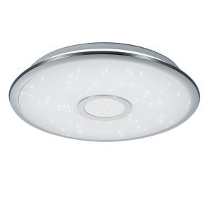 Chromen plafonnière, Yailee, 30W, warm tot koud wit verstelbare LED, met afstandsbediening