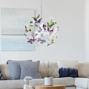 Chroom hanglamp Butterfly, Modern