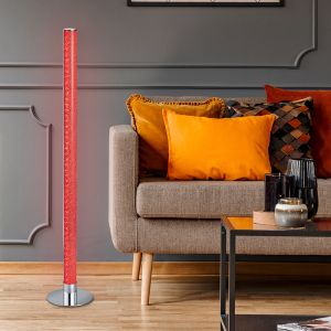Chromen vloerlamp modern, Vacio, 10W, 3000K LED, met afstandsbediening