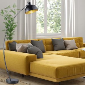 Zwarte vloerlamp modern, Fiore, met schakelaar