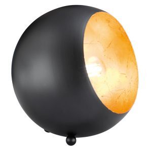 Zwarte tafellamp Berdan, metaal