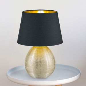 Keramische tafellamp goud, Yet, met schakelaar