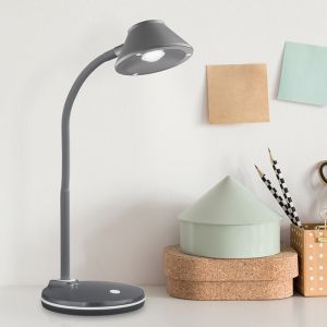 Zilveren tafellamp modern, Nano, 3,2W, 3000K LED, met schakelaar