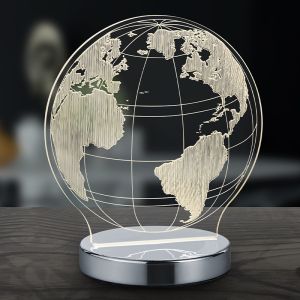 Chromen tafellamp design, Berfin, 7W, warm tot koud wit verstelbare LED, met schakelaar