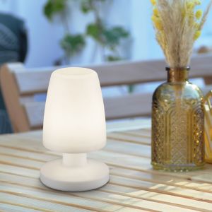 Witte buiten tafellamp modern, Maruf, 1,5W, 3000K LED, IP44, met schakelaar