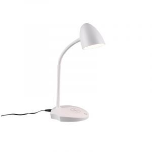 Witte bureaulamp modern, Maribo, 4W, 3000K LED, met touchdimmer