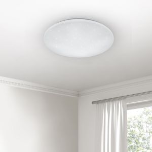 Witte plafonnière modern, Gilleleje, 27W, warm tot koud wit verstelbare LED, met afstandsbediening