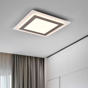 Nikkelen plafonnière modern, Frans, 46W, warm tot koud wit verstelbare LED, met afstandsbediening