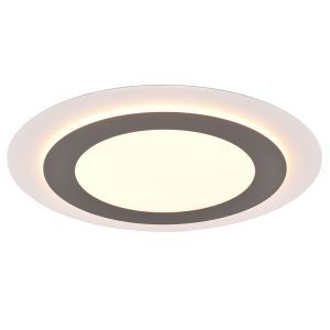 Nikkelen plafonnière modern, Frans, 42W, warm tot koud wit verstelbare LED, met afstandsbediening