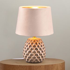Keramische tafellamp beige, Anderson, met schakelaar