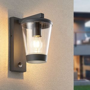 Moderne buitenlamp met bewegingssensor Kerstin, antraciet, aluminium, IP44