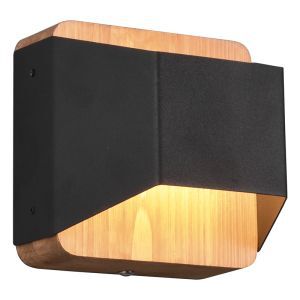 Moderne up down wandlamp Navajo, zwart, metaal, geïntegreerde LED