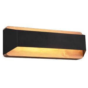 Moderne up down wandlamp Navajo, zwart, metaal, geïntegreerde LED