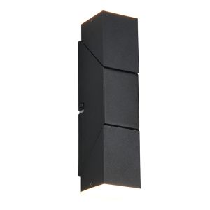 Zwarte up down wandlamp modern, Lok, 3W, 3000K LED