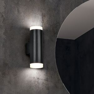 Moderne wandlamp Spjald, zwart, kunststof, geïntegreerde LED