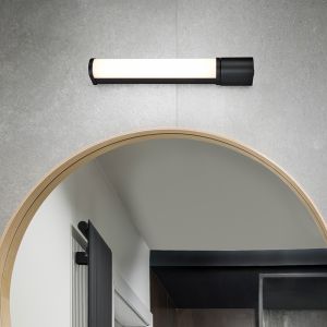 Moderne wandlamp Bernou, zwart, kunststof, geïntegreerde LED