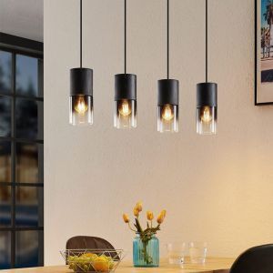 Zwarte hanglamp Amadi, metaal, modern