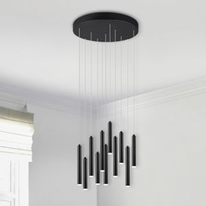 Moderne hanglamp Jessamy, zwart, 2,5w geintegreerd LED